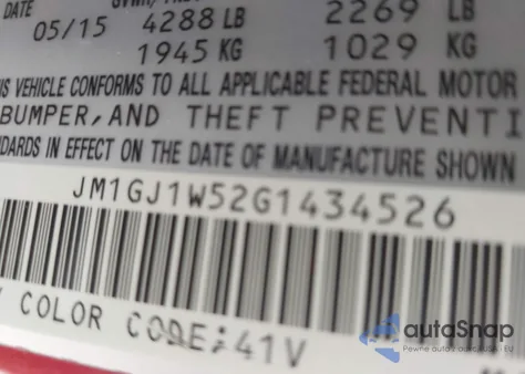 2016 Mazda Mazda6 I Grand Touring from USA, damaged, VIN JM1GJ1W52G1434526